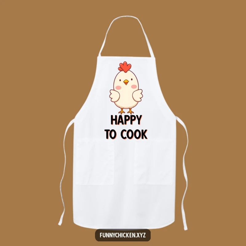Funny Happy Chicken Apron, Rosy Cheeks Clucking Kitchen Fun, Cheerful Humorous Gift