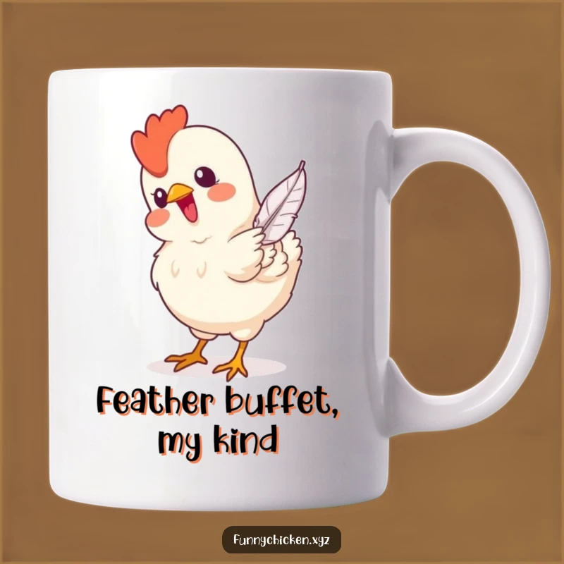 Funny Chicken Pecking Feather Mug, a Hilarious Gift for Bird Lovers