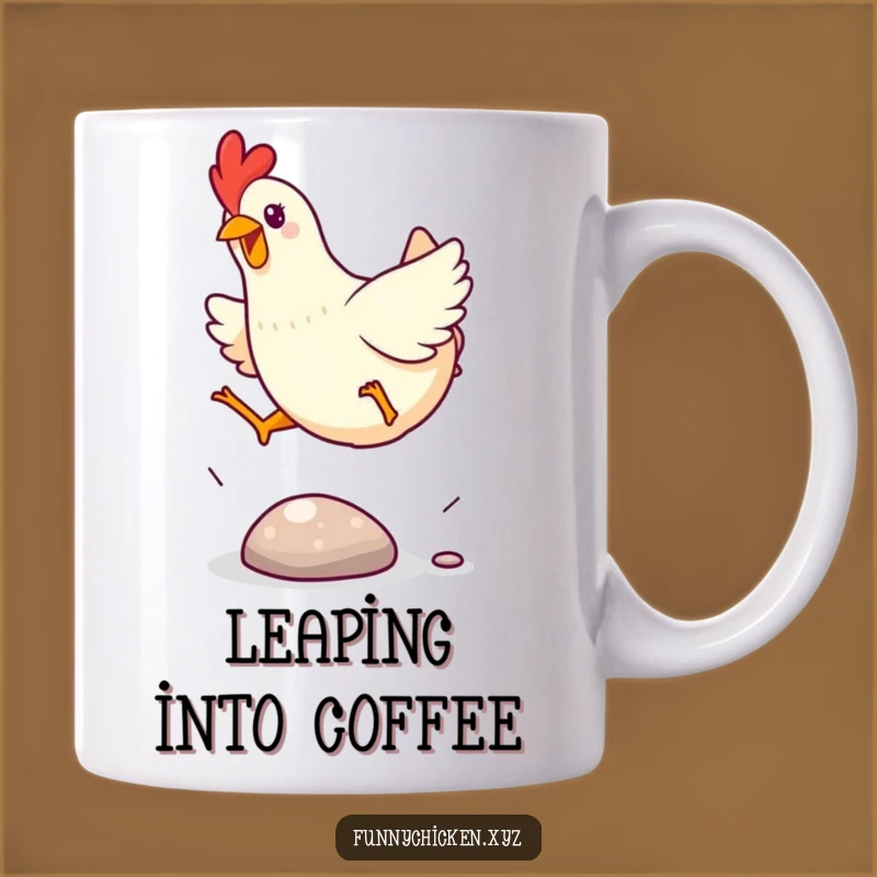 Funny Kawaii Chicken Leap Mug - Exciting Jump Gift