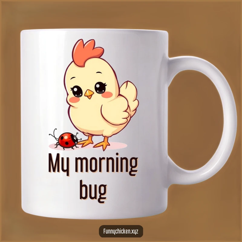 Funny Kawaii Chicken Ladybug Mug - Curious and Cute Gift