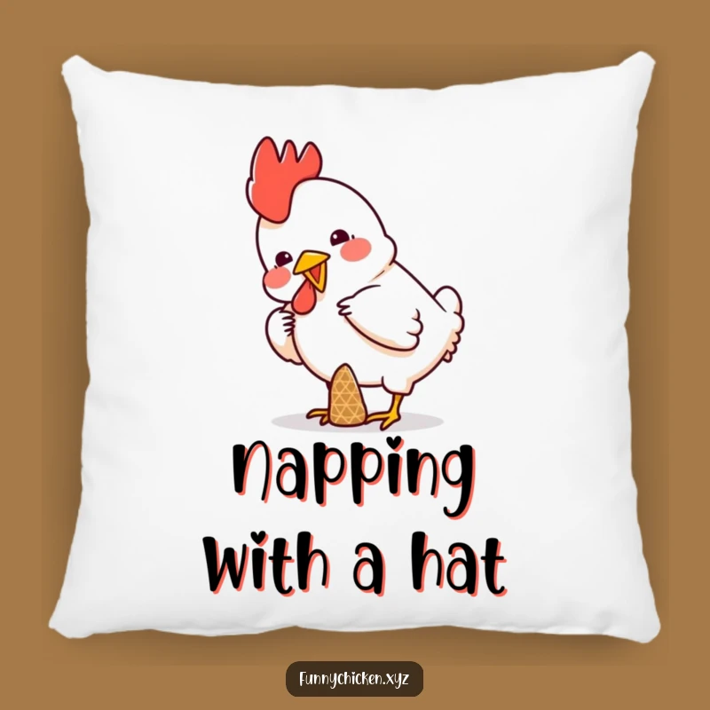 Funny Chicken Cone Pillow, Soft Balancing Cushion, Cozy Comical Comfort Gift