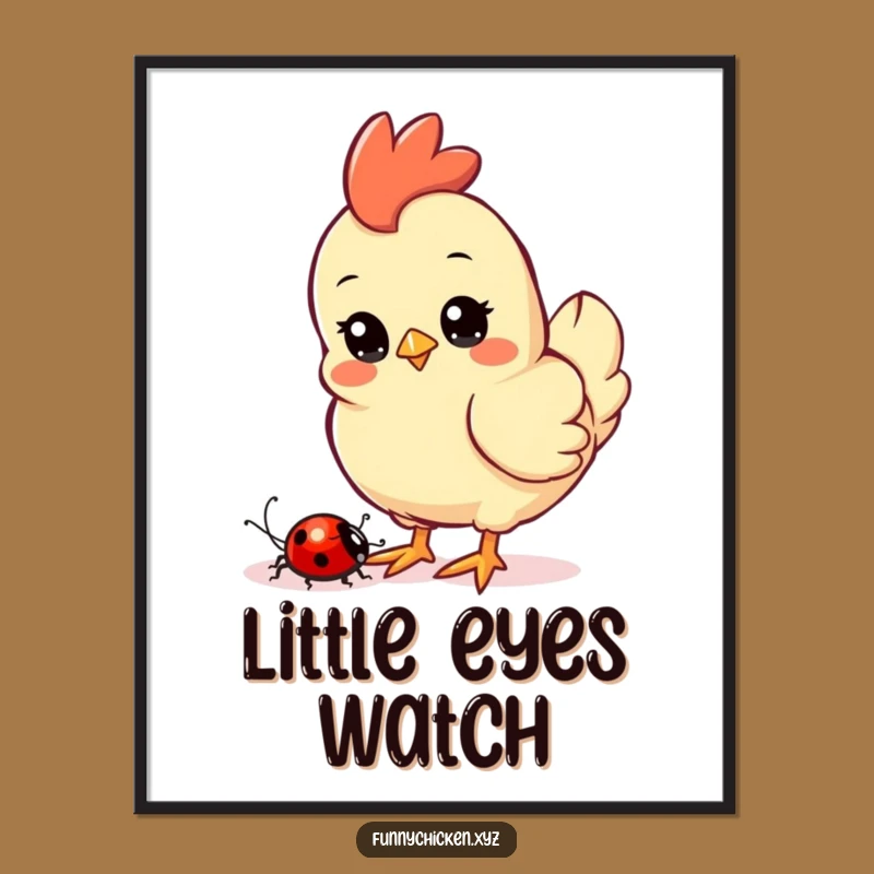 Funny Kawaii Chicken Digital Print - Instant Curious Decor