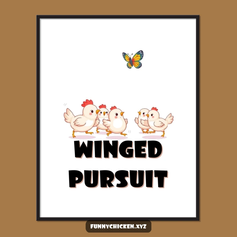 Funny Kawaii Chicken Digital Print - Instant Playful Decor