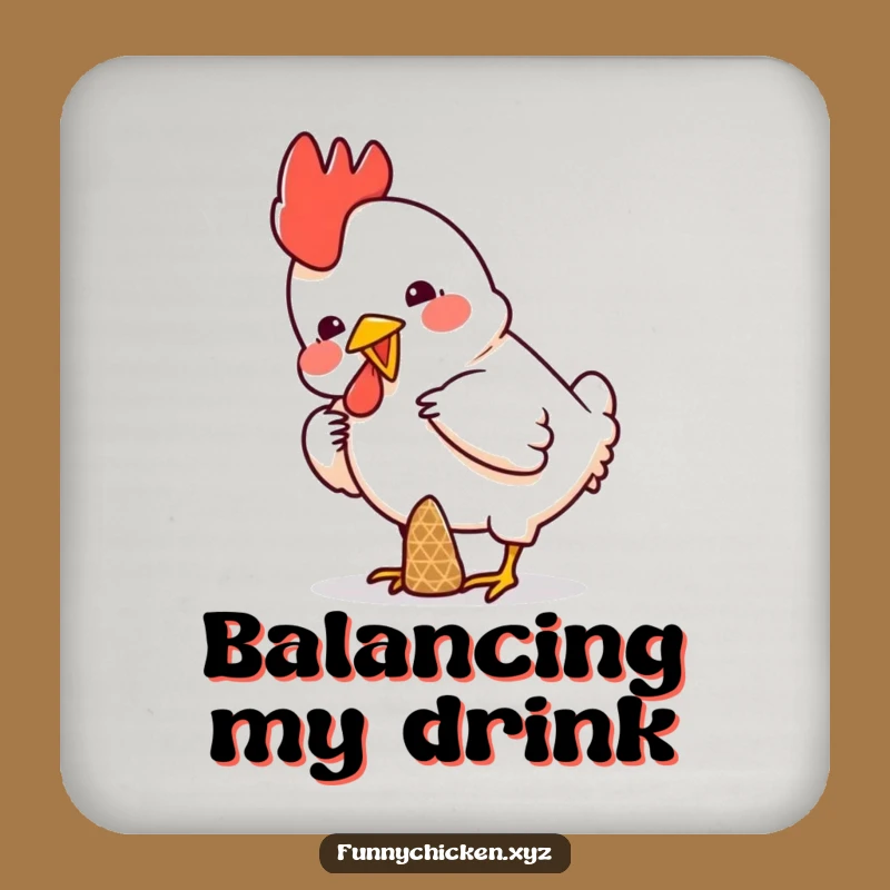 Funny Chicken Cone Drink Coasters, Protect Surfaces with Balancing Humor, Gift