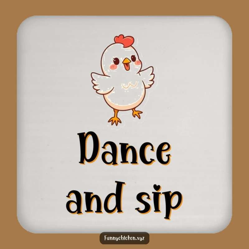 Funny Dancing Chicken Coaster Set, Stylized Bouncy Protection, Humorous Table Decor