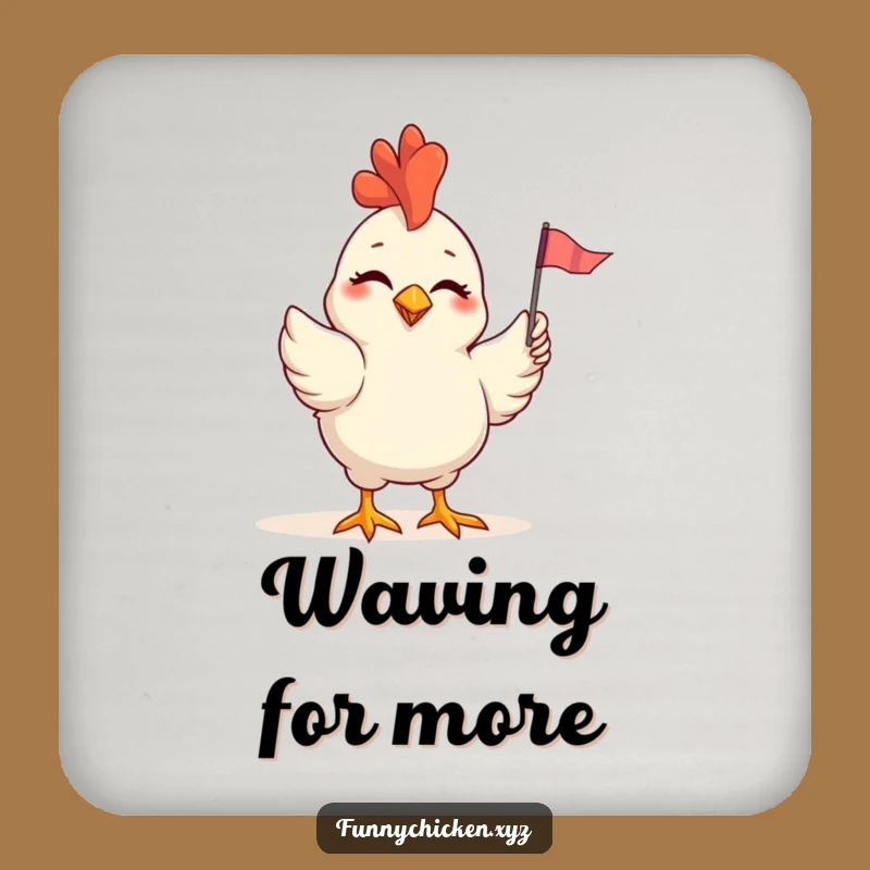Funny Winking Chicken Flag Drink Coasters, Protect Surfaces with Cheerful Humor, Gift