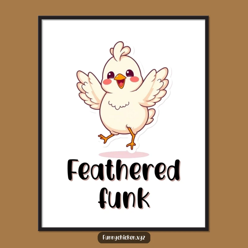 Funny Kawaii Chicken Dance Poster, Lively Wall Art & Gift
