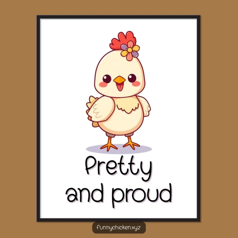 Funny Kawaii Chicken Strut Poster - Blooming Wall Art