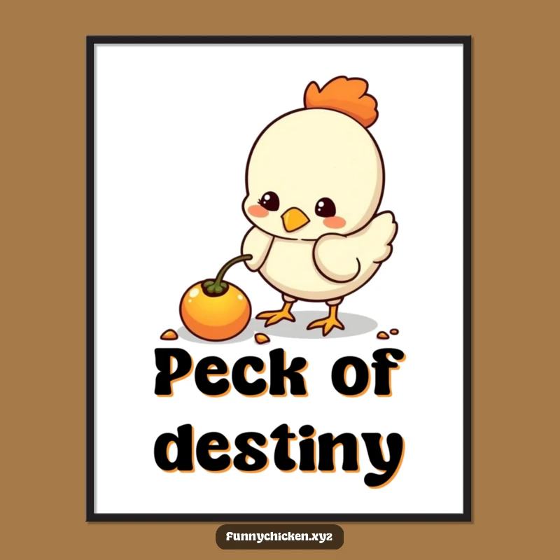 Funny Kawaii Chicken Seed Poster, Whimsical Wall Art & Gift