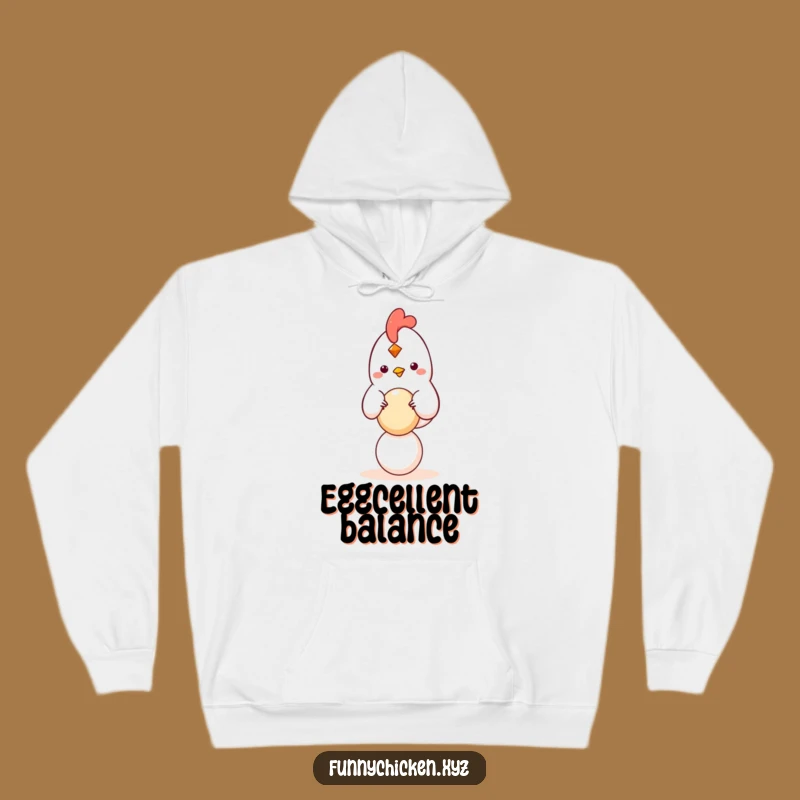 Cozy Funny Balancing Chicken Hoodie, Warm & Humorous Comfort
