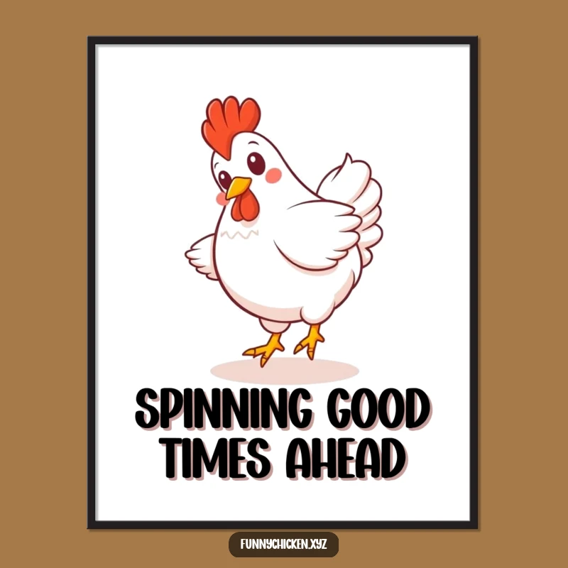 Free Printable Kawaii Chicken Wall Art - Giggling Spin Humorous Downloadable Art