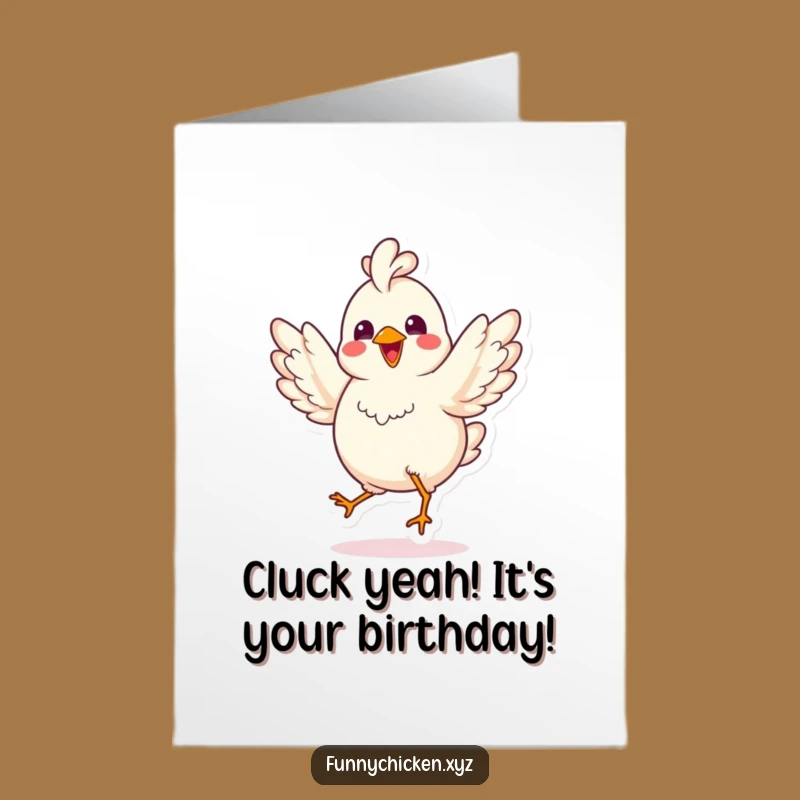 Free Printable Happy Birthday Kawaii Chicken Card - Funny Downloadable Dancing Gift