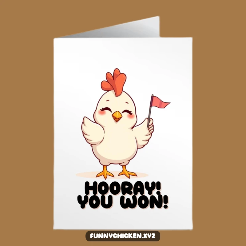 Free Printable Congratulations Card: Winking Chicken Cheers, Instant Downloadable Celebration