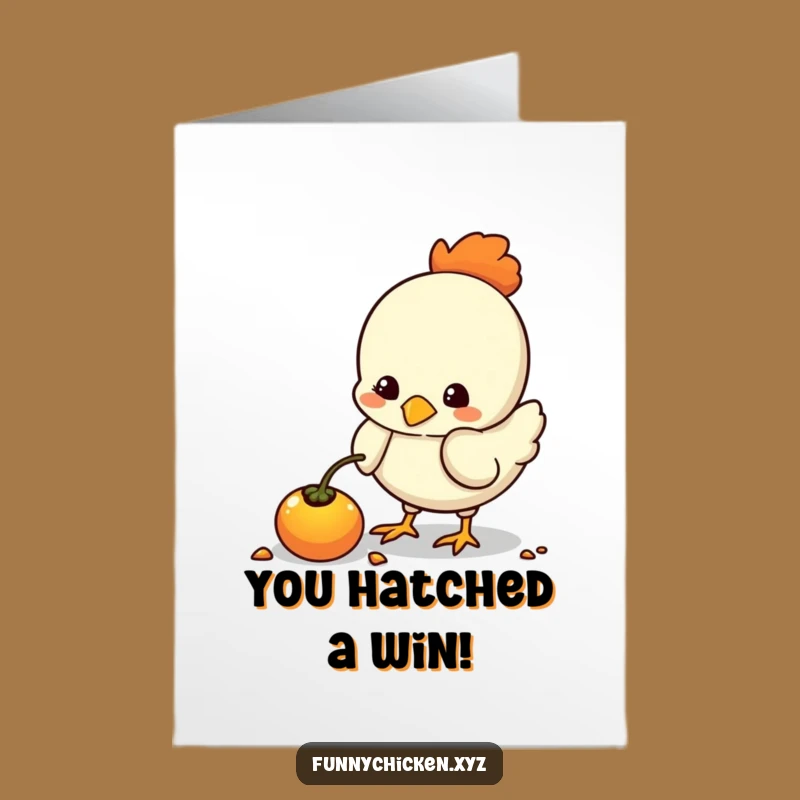 Free Printable Kawaii Chicken Congratulations Card - Funny Downloadable Pecking Gift