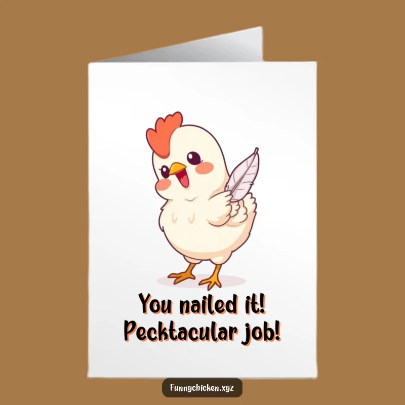 Free Printable Congratulations Card: Funny Pecking Chicken Design, Instant Downloadable Celebration