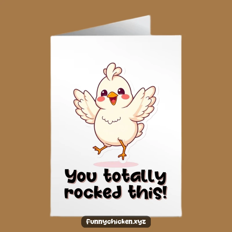 Free Printable Kawaii Chicken Congrats Card - Funny Downloadable Victory Jig Gift