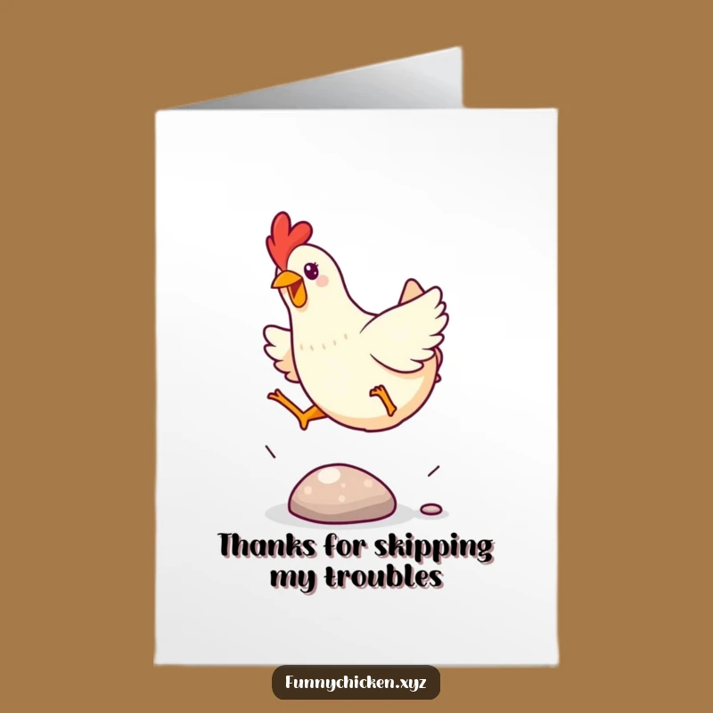 Free Printable Kawaii Chicken Thank You Card - Leap of Gratitude Downloadable Gift