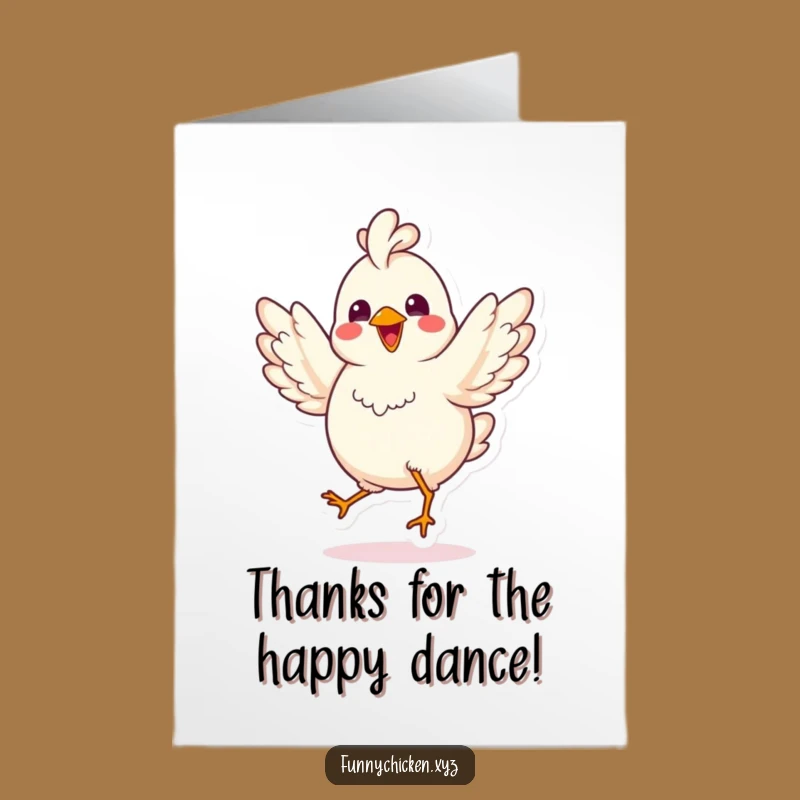 Free Printable Thank You Kawaii Chicken Card - Funny Downloadable Dance Gift