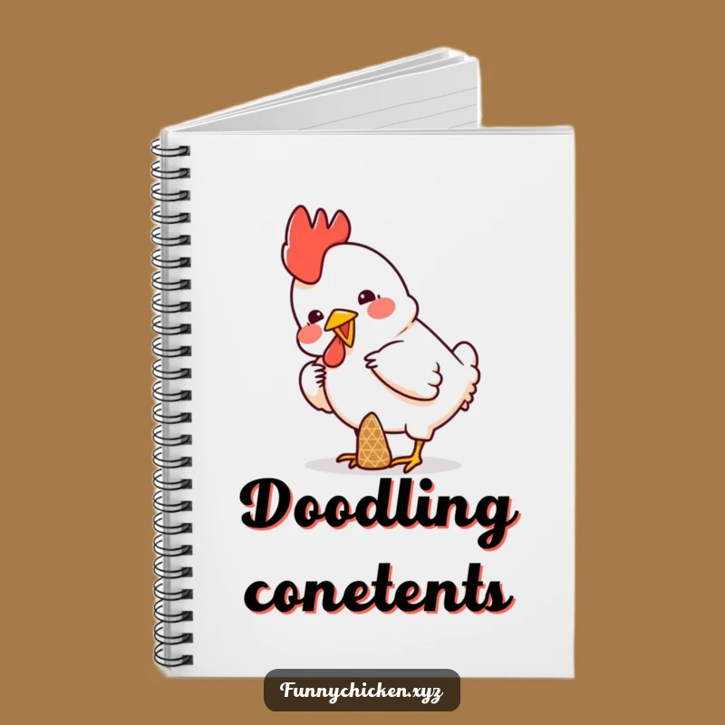 Funny Chicken Cone Notebook, Jot Down Ideas with Balancing Humor, Hilarious Gift