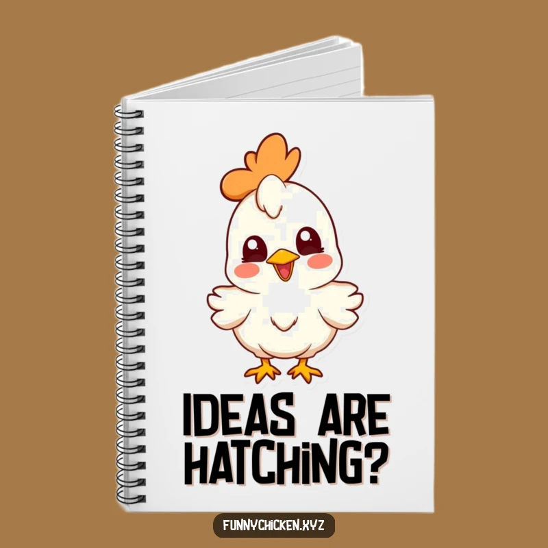 Funny Curious Chicken Notebook, Joyful Head Cocked Journal, Humorous Gift for Thinkers