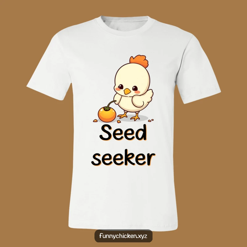 Funny Kawaii Chicken Pecking Seed T-Shirt, Hilarious & Cute Outfit