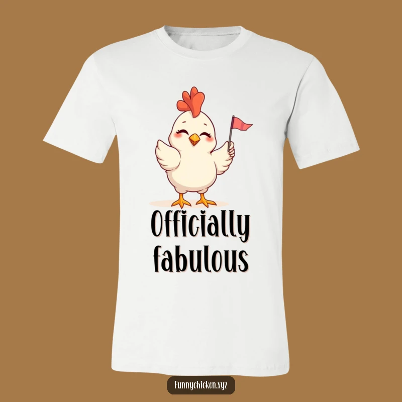 Funny Winking Chicken Flag Shirt, Playful Wave, Ideal Comical Gift