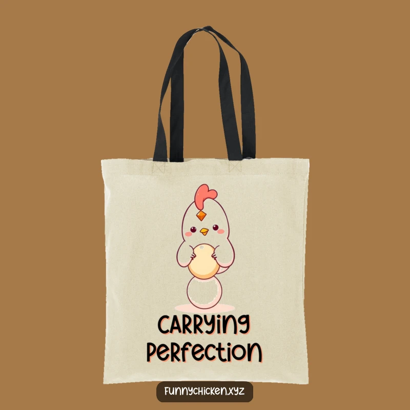 Funny Balancing Chicken Tote Bag, Carry With Delicate Humor