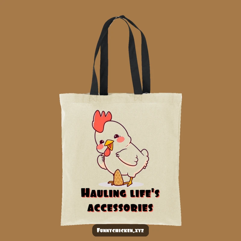 Funny Chicken Cone Tote Bag, Practical Balancing Humor, Excellent Comical Gift